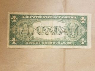 1935 A Hawaii $1 Emergency Note WWII WW2 World War Two Relic Fr.  2300 2
