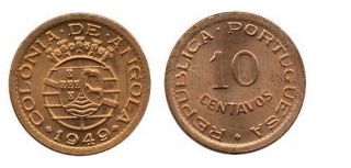 Angola: 1949 10 Centavos Choice Red Uncirculated,  Km70