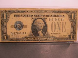 1928 - A Silver Certificate United States $1 Silver Dollar Bill " Funny Back " - 105