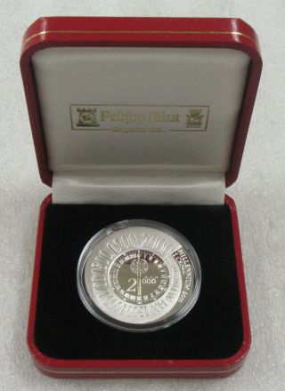 2000 Isle Of Man 1 Crown Sterling Silver Millenium Low Mintage Km 1051