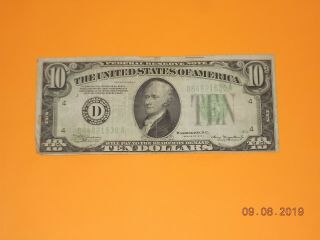 1934 A $10 Dollar Bill Federal Reserve Note