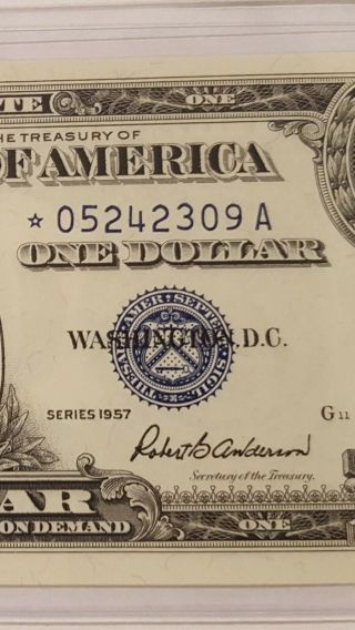 1957 $1 Silver Certificate Star Note Un Circulated,  Error Replacement Note