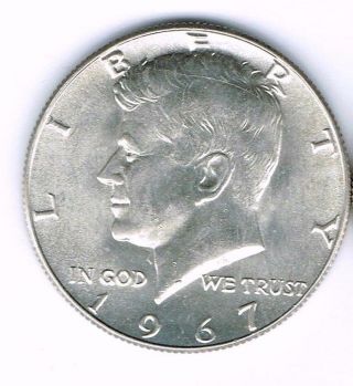 1967 Philadelphia Brilliant Uncirculated Silver Strike Jfk Half Dollar Coin