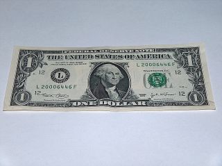 2003 $1 Dollar Bill Us Bank Note Date Year Birthday 2000 6446 Fancy Money Serial