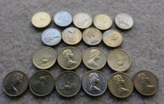 Uncirculated 1983 Bermuda 5 & 1 Dollar Coins - (10) $5,  (9) $1,  $59 Total
