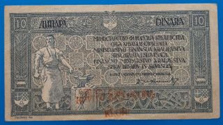 Yugoslavia,  Kingdom of SHS,  10 dinara / 40 kruna 1919,  VF, 2