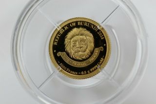 2014 Republic Of Burundi G5000f John F Kennedy Gold Coin 0.  5g Au.  999