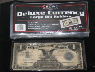 Large Currency Holders - Semi - Rigid 7 - 7/8 " X 3 - 1/2 " (package Of 50)