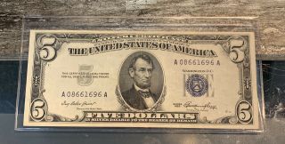 1953 ($5) Five Dollar Blue Seal Silver Certificate,  1696,