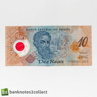 Brazil: 1 X 10 Brazilian Real Banknote.  Polymer.