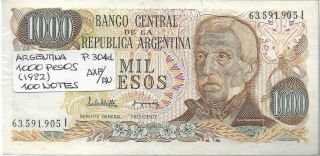 Argentina Bundle 100 Notes 1000 Pesos (1982) P 304d Axf/au
