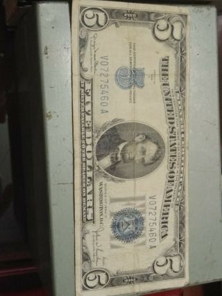 Frn 1934 Series $5 Five Dollar Bill Silver Certificate,  Bill