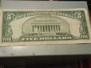 FRN 1934 Series $5 Five Dollar Bill Silver Certificate,  bill 2
