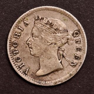 Error: 1898 Straits Settlements Malaya Singapore Queen Victoria 5 Cents Silver