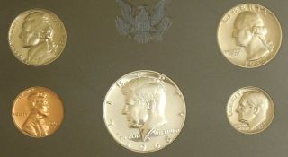 1968 - S 5 coin Proof set some coins light cameo 40 silver half 3