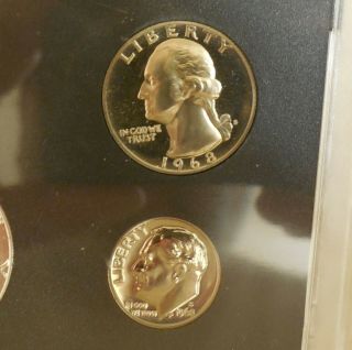 1968 - S 5 coin Proof set some coins light cameo 40 silver half 4