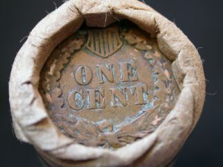 Unsearched Wheat Penny Roll W/ Wwii Blue Point Opa Token & Indian Head Ends R27