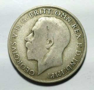 1922 Great Britain Florin.  50 Silver Coin Large 28mm.  King George V