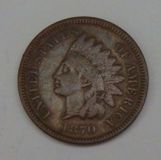 1870 Indian Head Cent - Very Fine