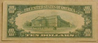 Series 1934 A Ten Dollar Bill Federal Reserve Note. 2