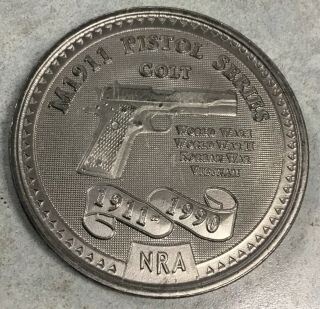 North Rifle Association Nra Colt M1911 Pistol Coin Medal Gun