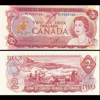 Canada 2 Dollars,  1974,  P - 86a,  Unc