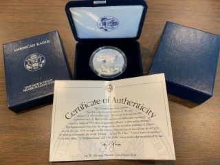 2001 - W Silver American Eagle One Ounce Proof Coin W/ Box &