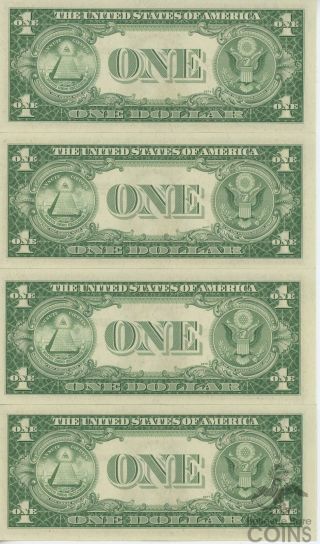 Set of 4: 1935 F $1 Silver Certificate Blue Seal Washington Dollar 2