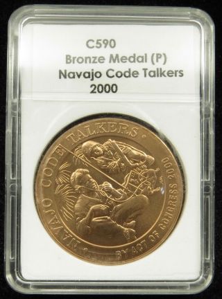 U.  S.  Medal World War Two Navajo Code Talkers 1 1/2 " Bronze