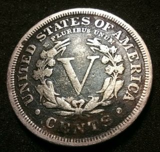 1912 Liberty V Nickel U.  S Five Cent 5c Old Coin 2