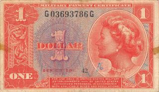 Usa / Mpc $1 1959 Series 591 Plate 42 Circulated Banknote M7