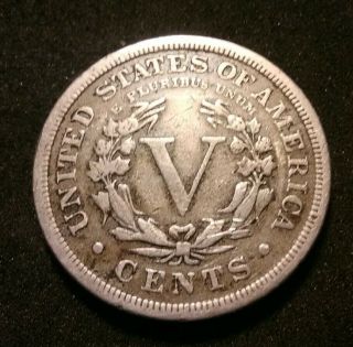 1908 Liberty V Nickel U.  S Five Cent 5c Coin 2