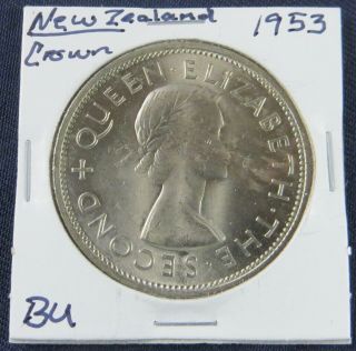 1953 Zealand One Crown Elizabeth Ii Coronation Commemorative Coin,  Bu/proof