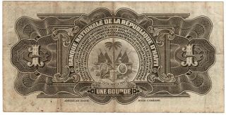 1970 Banque Nationale de la République d ' Haiti 1 Gourde Pick 200a Foreign Note 2