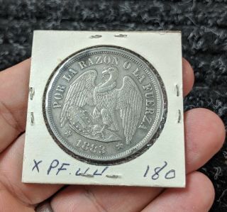 1883 Chile 1 Peso Silver - Hi Grade - 180