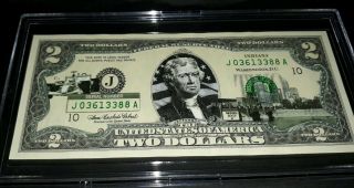 2003 Indiana State Overprint Uncirculated $2 Two Dollar Bill Acrylic Case