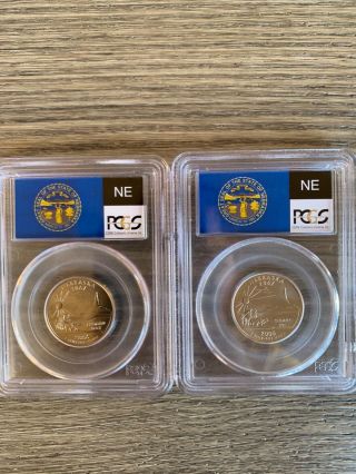 2006 - P 2006 - D Nebraska State Quarter - Flag Label - Pcgs Ms67 2 Coins