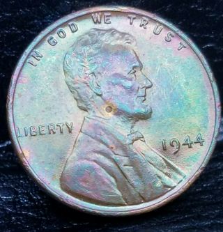 1944 Lincoln Wheat Penny Cent - Rare " Stunning Toner " Gem/ Bu 66