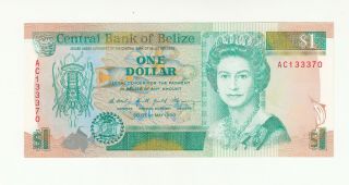 Belize 1 Dollar 1990 Unc P51 Qeii