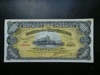 Paraguay Banco De La Republica 100 Pesos Printer: London 1907 P - 159 (5) Unc