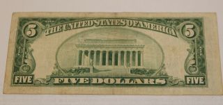 1934 C 5 Dollar Federal Reserve Note Bill Currency G29647686B Chicago G Bestoffr 2