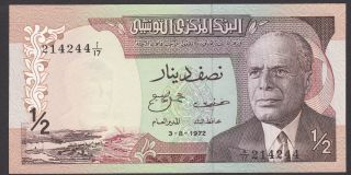 Tunisia - 1/2 Dinar 1972 - Unc