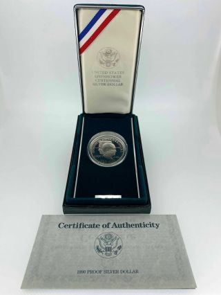 1990 - P Eisenhower Centennial Proof Silver Dollar - Usa
