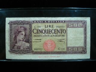 Italy 500 Lire 1947 P80 76 Currency Bank Money Banknote