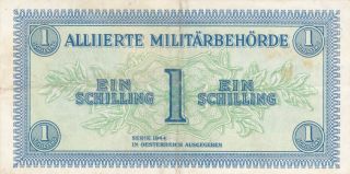 1 Schilling Very Fine Banknote From Allied Military In Austria 1944 Pick - 103