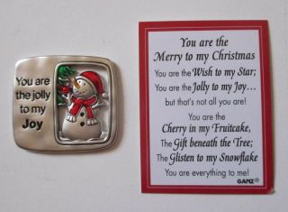 Cc You Are The Jolly To My Joy Snowman Merry To My Christmas Pocket Token Charm