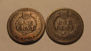 1864 no L & 1865 Indian Head Cent Penny - Mixed - 87SA 2