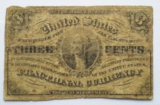 Usa: 3 Cents Banknote,  Fractional Currency,  Third Issue 1864 - 69,  Fr 1226 - 27