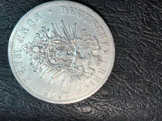 German,  City of Hamburg,  1876 J 5 Mark Silver Coin 3