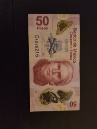 50 Mexico Peso Bill,  Df7dic2015,  Serie S,  D5088216